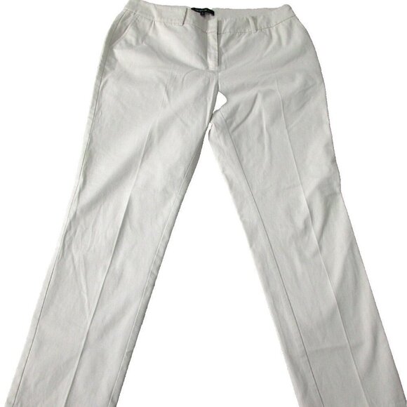 Lafayette 148 Dress Pant Womens Size 8 Cream Slash Pocket High Rise Cotton Blend - Picture 1 of 8
